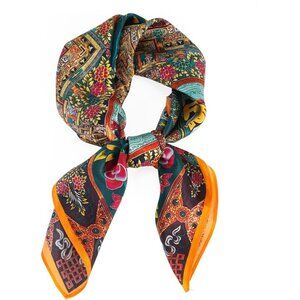 Pure Mulberry Coffee Color Square Scarf Women Soft Head Neck Scarf Gift Packed